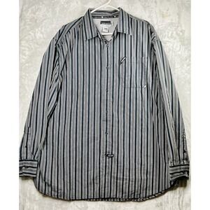 Ecko Unlimited Men's Striped Black White Button Down Shirt Sz 3XL EUC